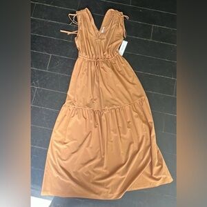 Stunning caramel Calvin Klein maxi dress